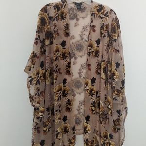 Sheer velvet kimono